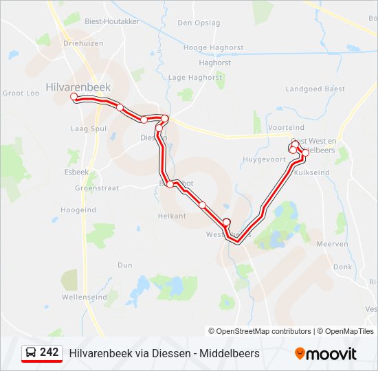 Bus 242 lijnkaart