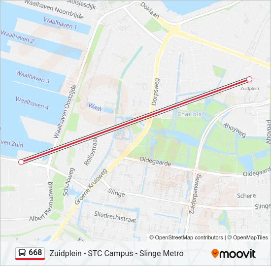 668 Bus Line Map