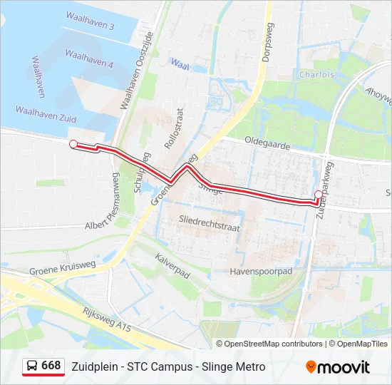 668 Bus Line Map