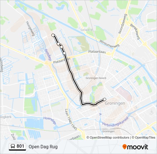 801 Bus Line Map