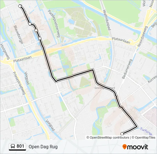 801 Bus Line Map