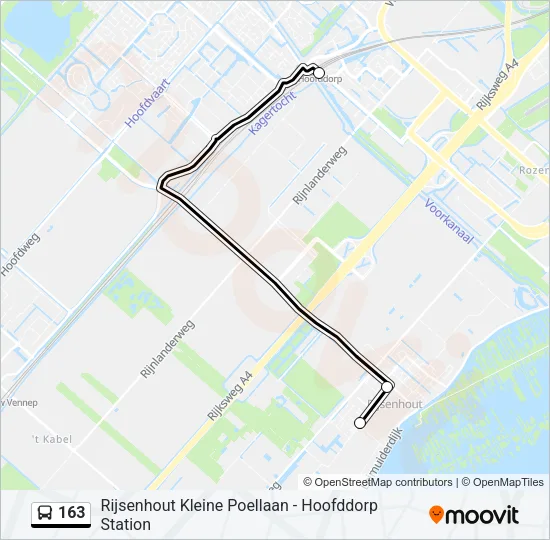 Bus 163 lijnkaart