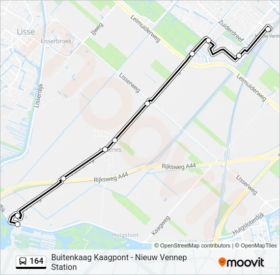164 Bus Line Map