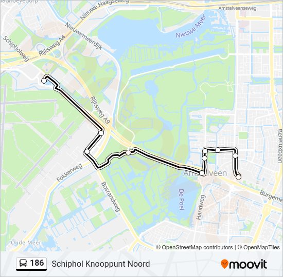 186 bus Line Map