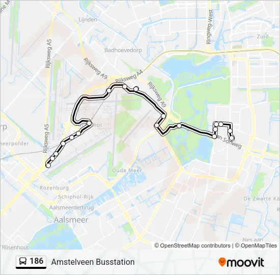186 Bus Line Map