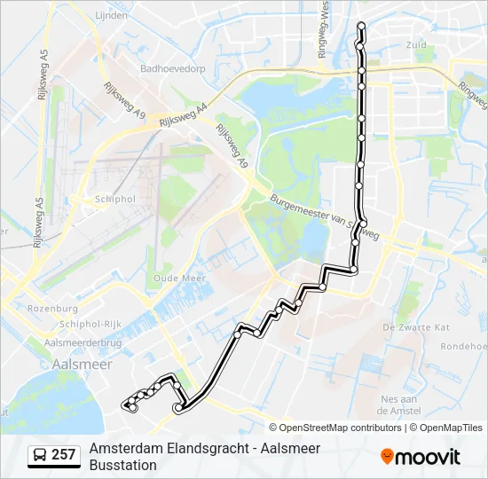 257 Bus Line Map