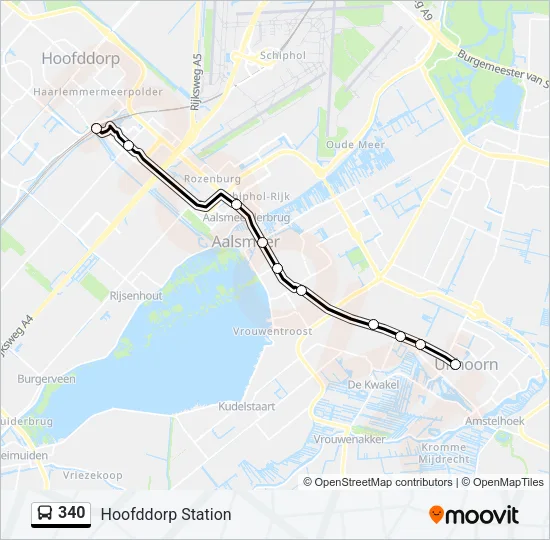 340 Bus Line Map