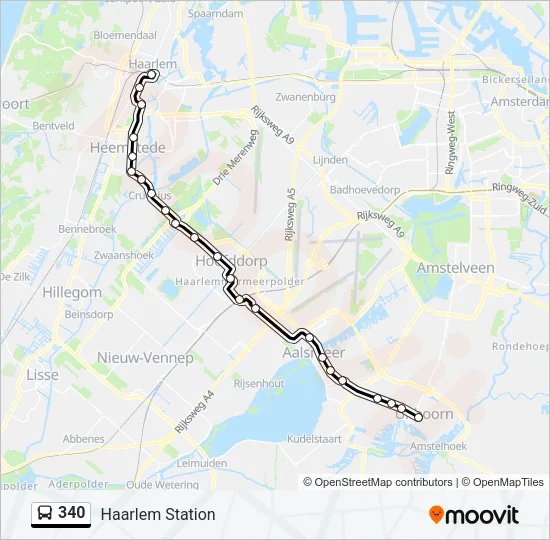 340 Bus Line Map