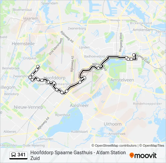 341 Bus Line Map