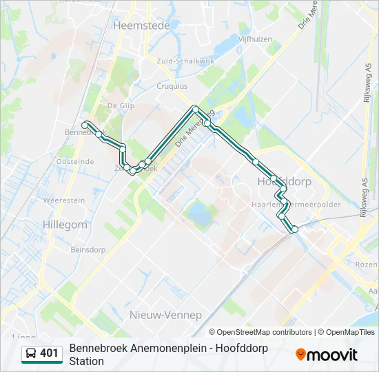 401 Bus Line Map