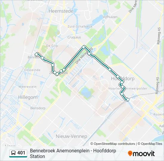 401 Bus Line Map