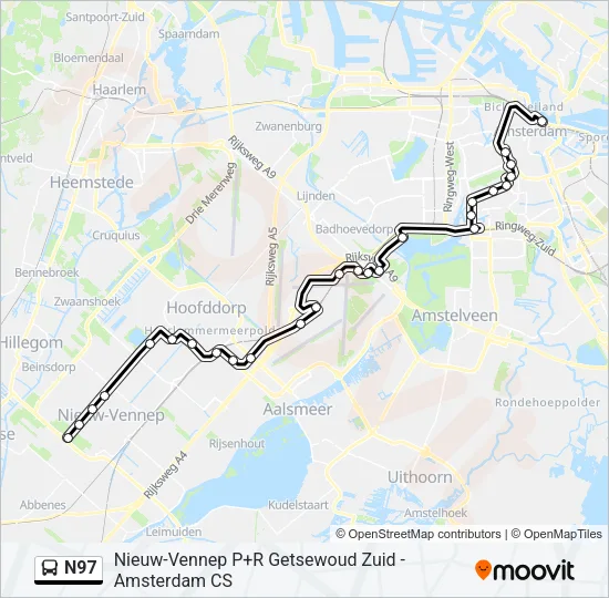 N97 Bus Line Map