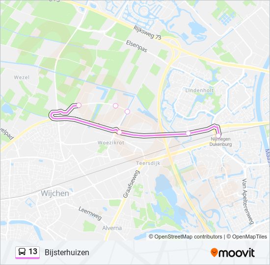 Zeker Welke Fabrikant 13 Route: dienstregelingen, haltes en kaarten - Bijsterhuizen (Bijgewerkt)