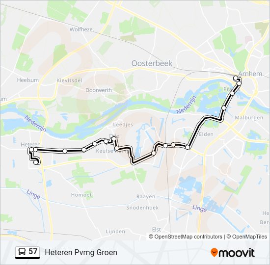 57 bus Line Map