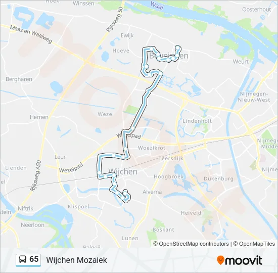 Buslinie 65 Karte