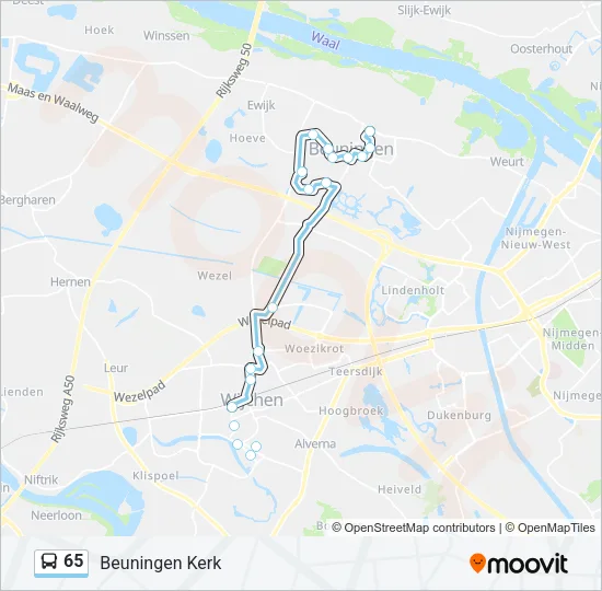 65 Bus Line Map