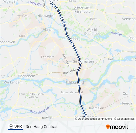 Trein SPR lijnkaart