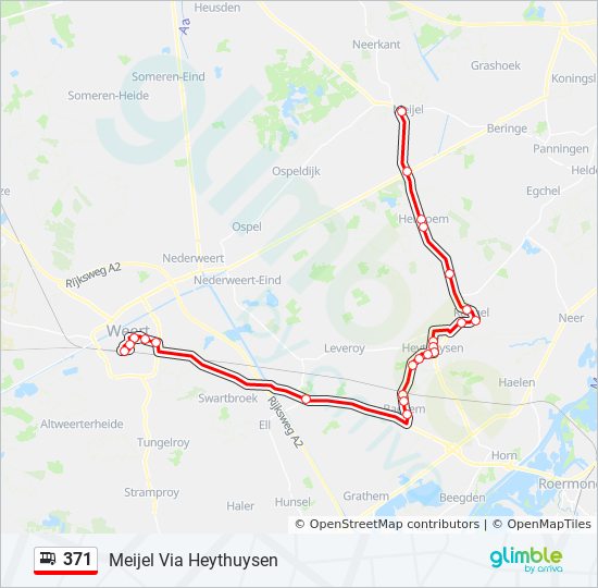 Bus 371 Route Map 371 Route: Schedules, Stops & Maps - Meijel Via Heythuysen (Updated)