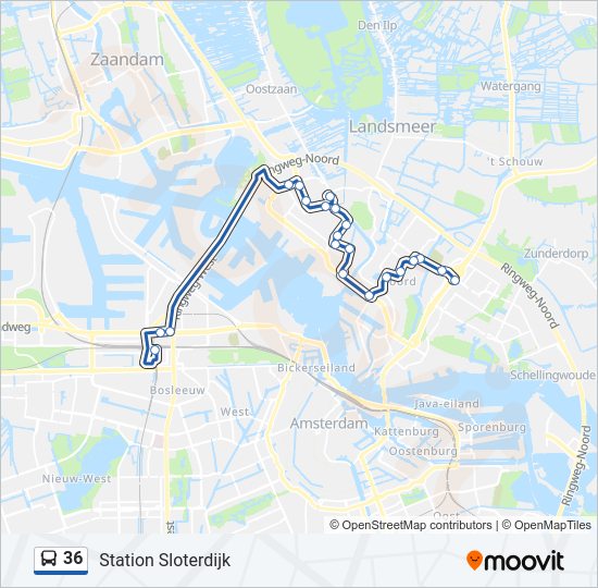 36 bus Line Map