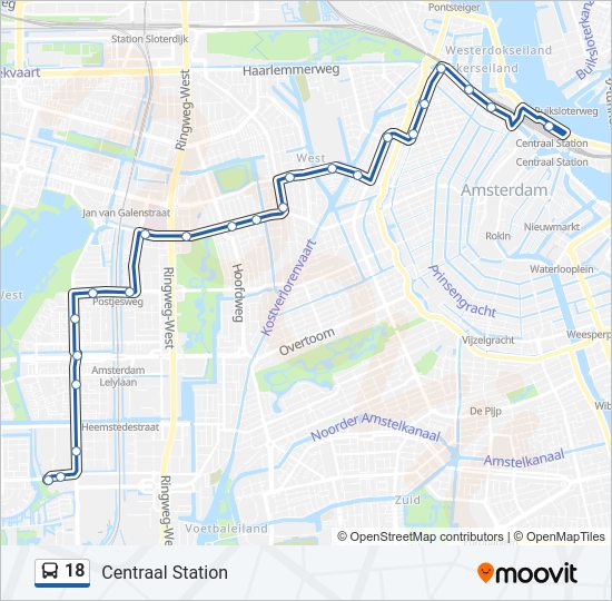 18 bus Line Map