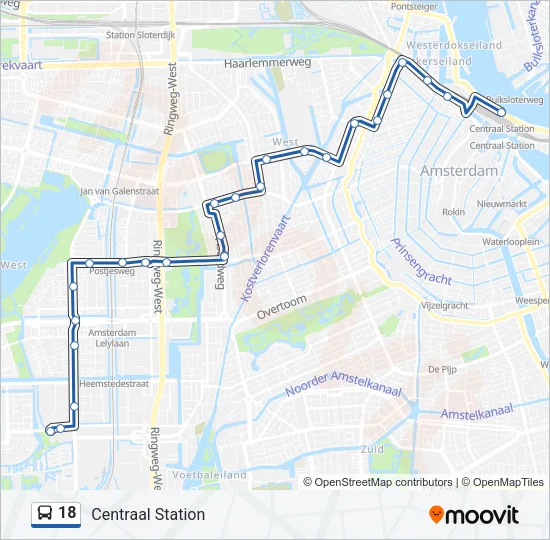 18 Bus Line Map