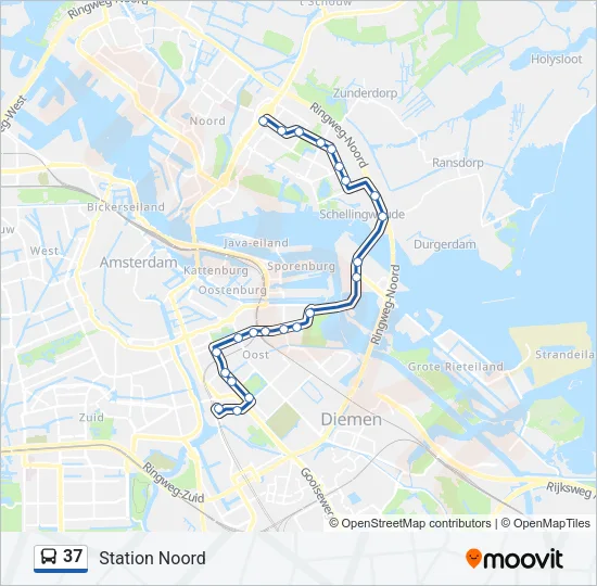 37 Bus Line Map