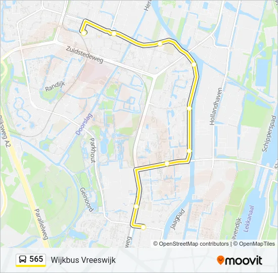 565 Bus Line Map