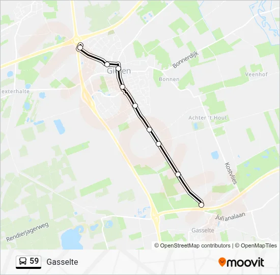 59 Bus Line Map