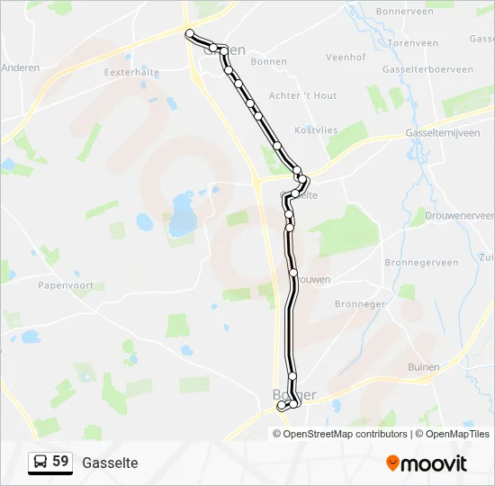 59 Bus Line Map