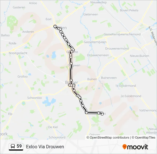 Bus 59 lijnkaart