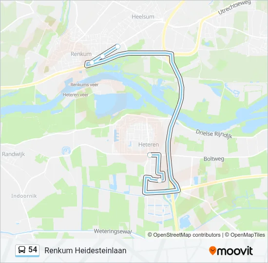 54 Bus Line Map