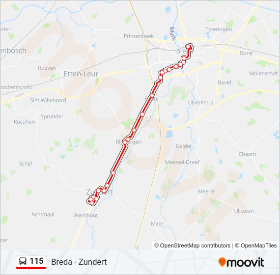 115 bus Line Map