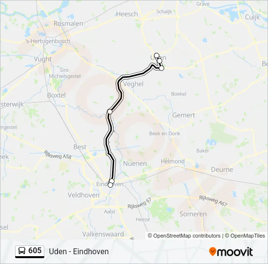 605 Bus Line Map