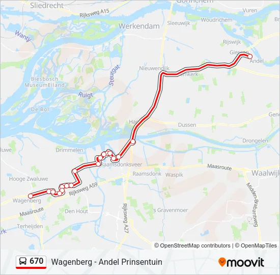 670 Bus Line Map