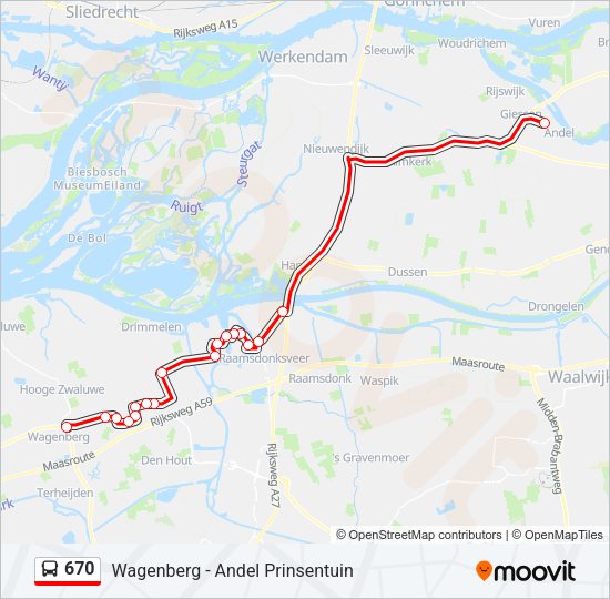 670 Bus Line Map