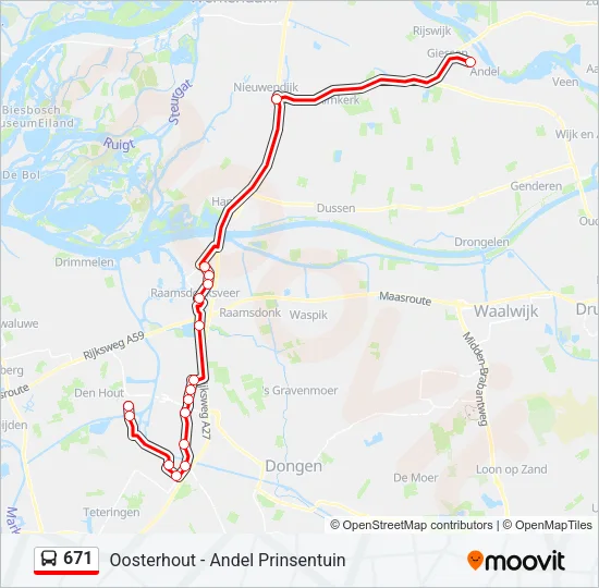 671 Bus Line Map