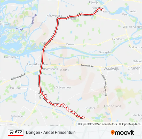 672 Bus Line Map
