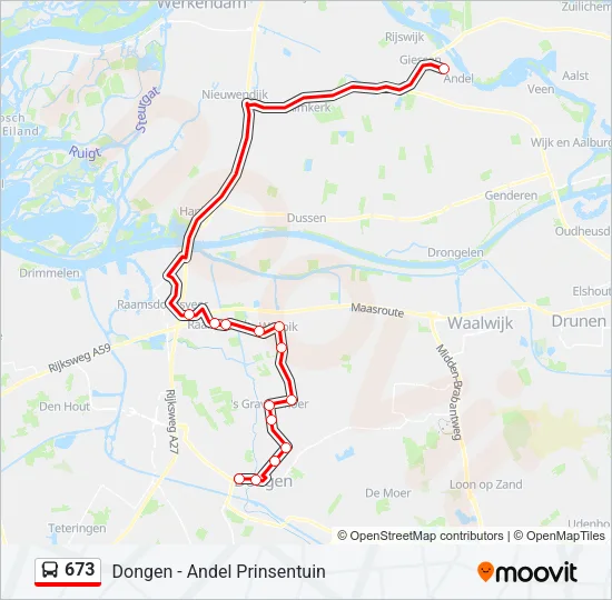 673 Bus Line Map