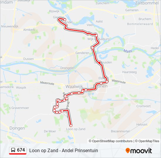 674 bus Line Map