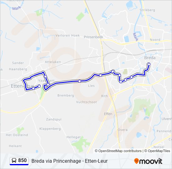 850 Bus Line Map