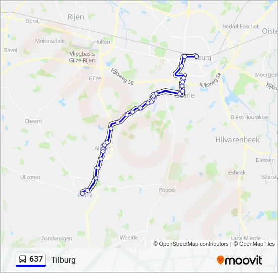 637 Bus Line Map