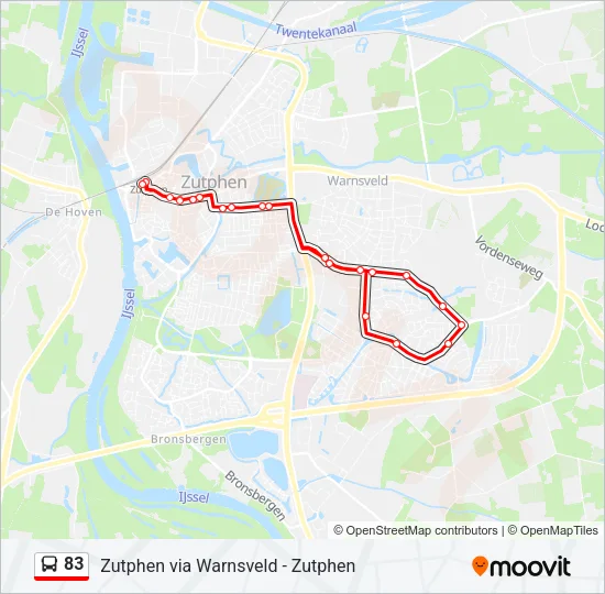 83 Bus Line Map
