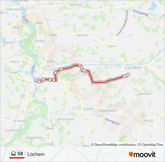 58 Bus Line Map