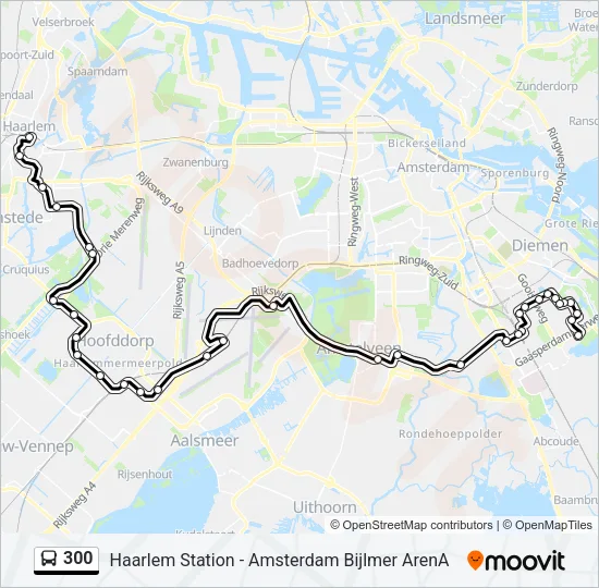 300 Bus Line Map