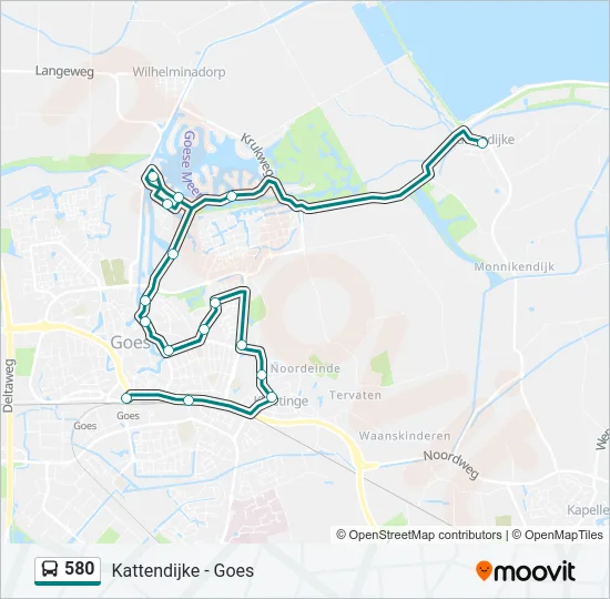 580 Bus Line Map