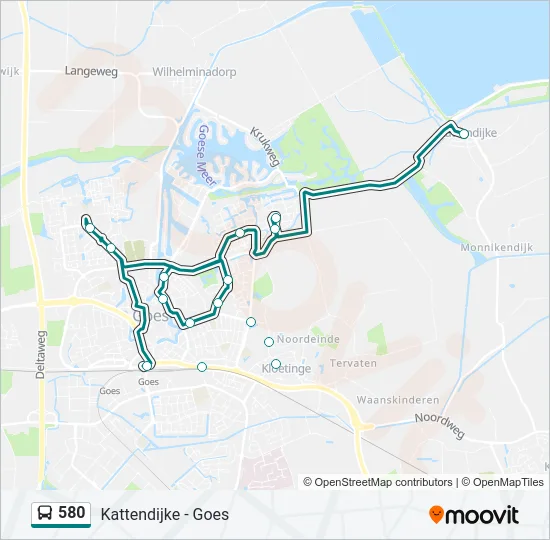 580 Bus Line Map