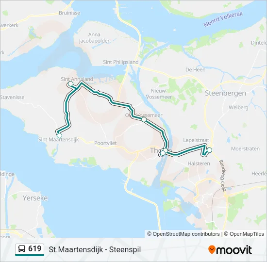 619 Bus Line Map