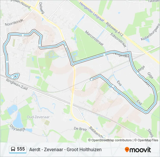 555 Bus Line Map