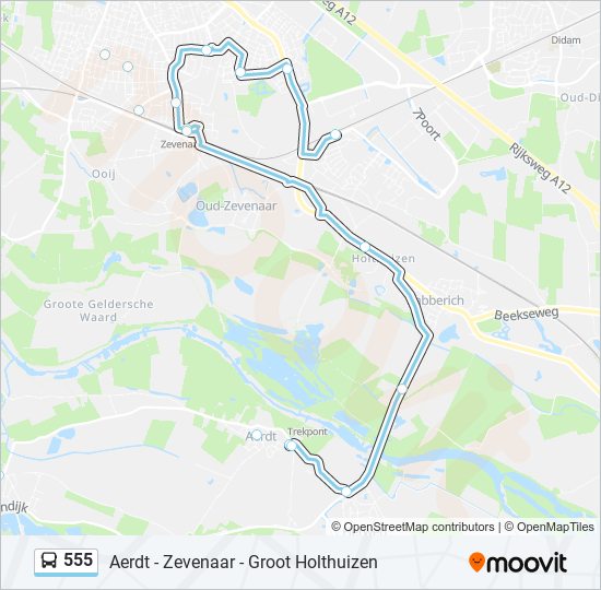 555 bus Line Map