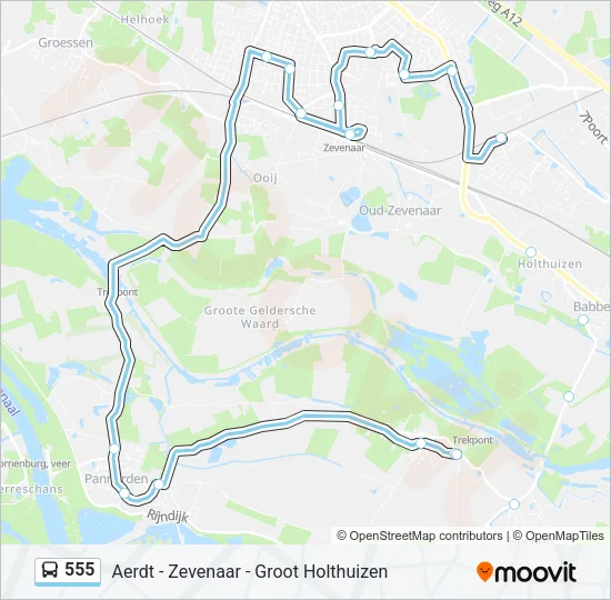 Bus 555 lijnkaart